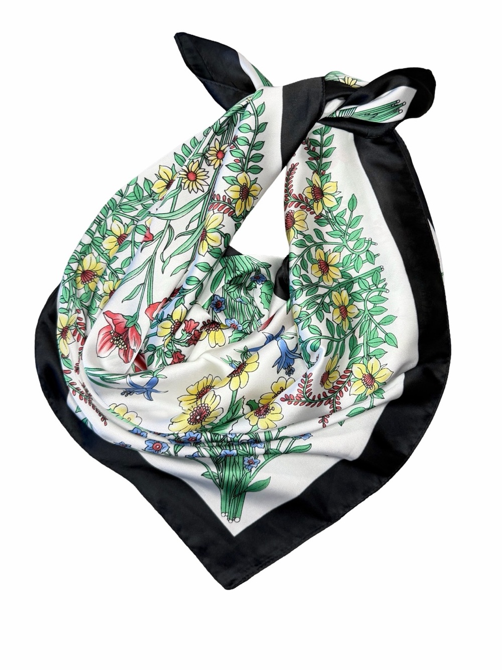 Free People Floral Botanical Black Border Bandana